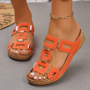 Geometric Cutout Comfort Sandals