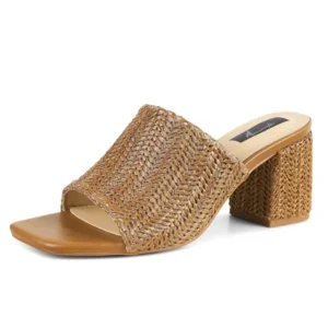 Raffia Block Heel Sandals