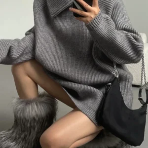 Women's Chunky Knit Half-Zip Sweater
