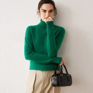 Cashmere Turtleneck Knit Sweater